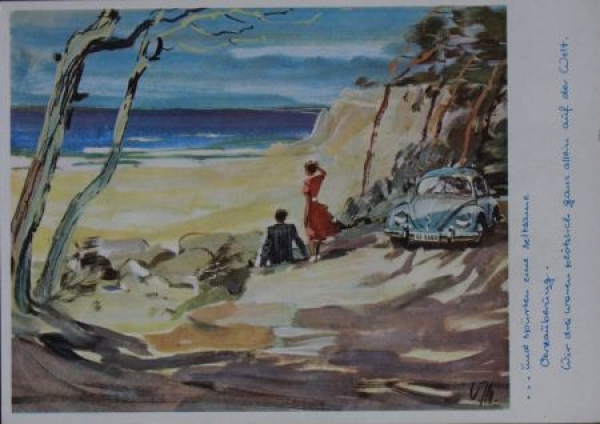 Volkswagen Beetle 1959 Factory-Postcard Victor Mundorff (0292)